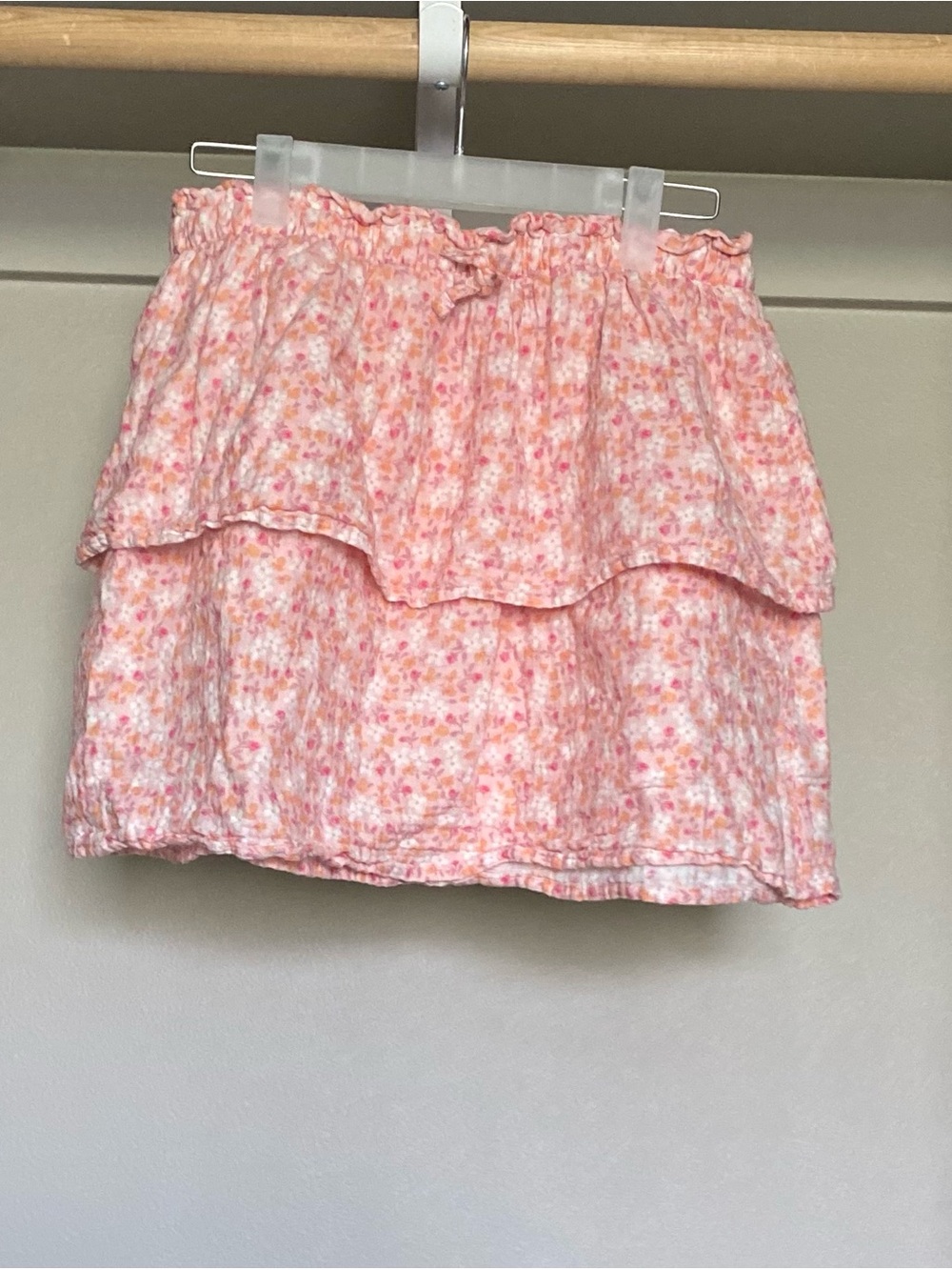 Cat and Jack Pink Floral Ruffle Mini Skirt
